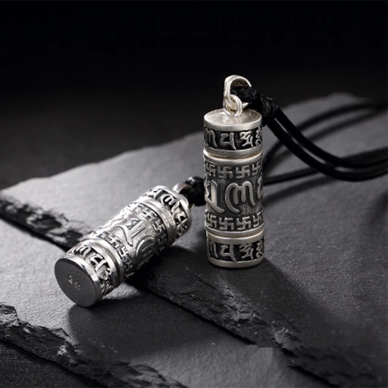 

925 Sterling Silver Lengyanzhou Pendant Charm Men's Retro Domineering Niche for a Statue of the Buddha Wish Better Luck