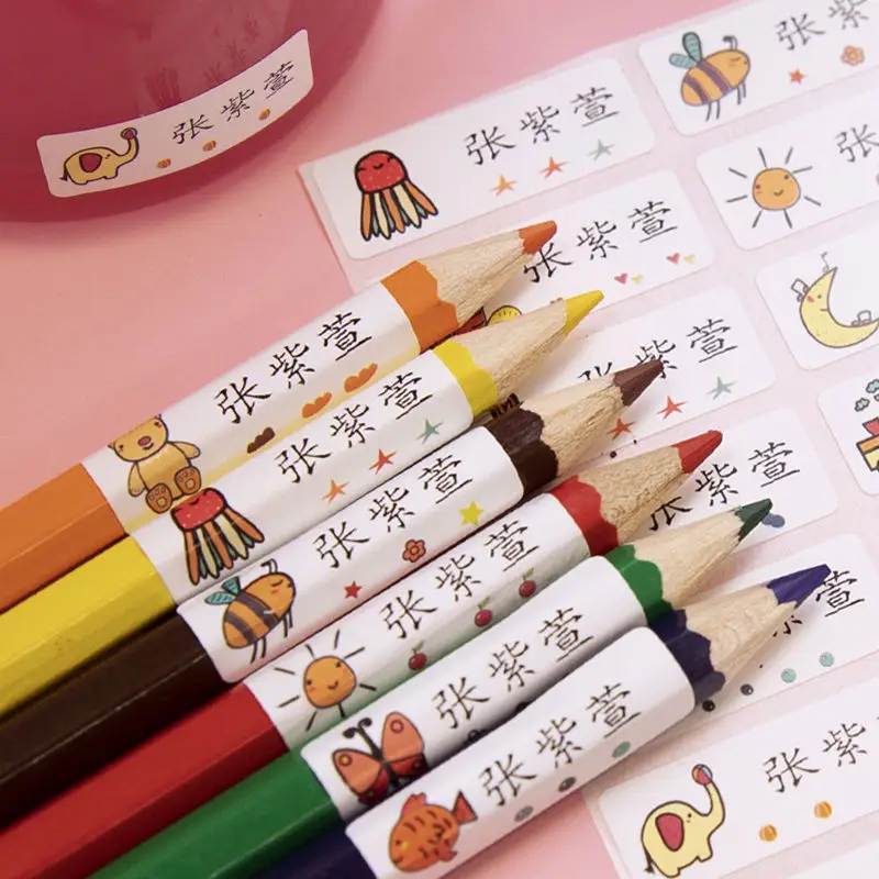 120pcs Name Tags Sticker Customize Stickers Waterproof Personalized Labels Children School Stationery Office Water Variety - Image 6