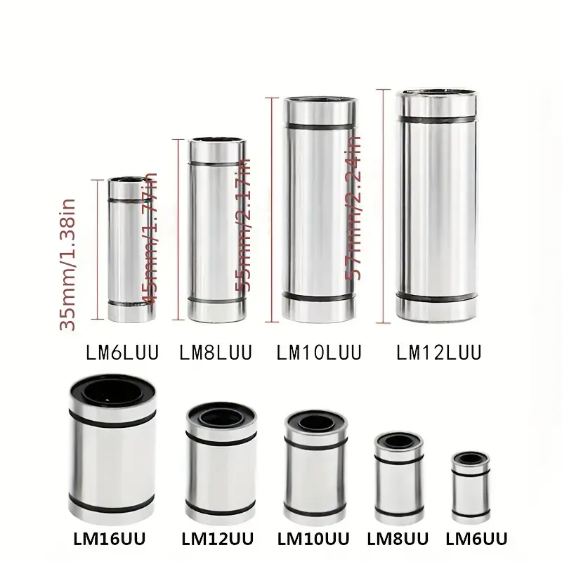 10pcs LM8 LM8UU LM3UU LM10UU LM16UU LM6UU LM12UU LM14UU Linear Bushing 8mm CNC Linear Bearings for Rods Rail Linear Shaft Parts image 2