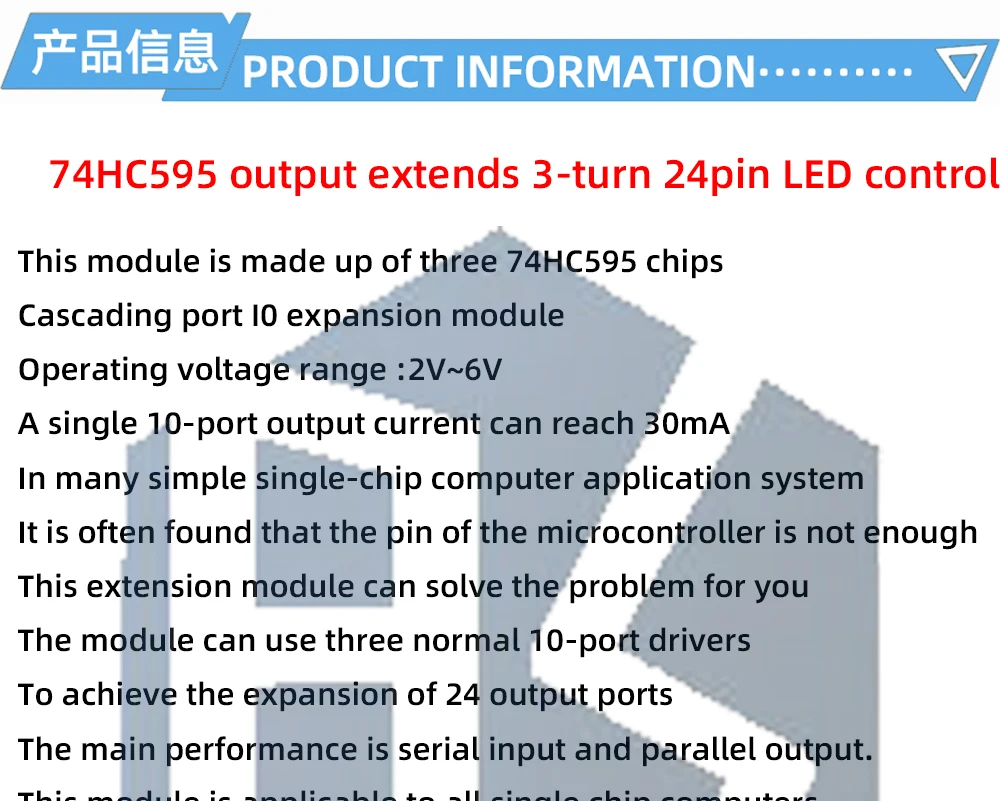 1-15 Stück Mikrocontroller Seriell-zu-Parallel-Pin-IO-Erweiterungsmodul 74HC595 Ausgangsport-Erweiterung 3 bis 24-Pin LED-Steuerung – Detail 1