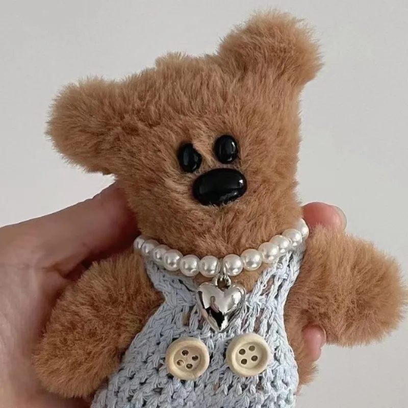 15cm Niedlicher Kleiner Bär Plüsch-Schlüsselanhänger Rucksack-Anhänger Cartoon Anti-Verlust-Kette Süßer Auto-Schlüsselring Mädchen Frauen Taschen-Accessoires – Detail 5