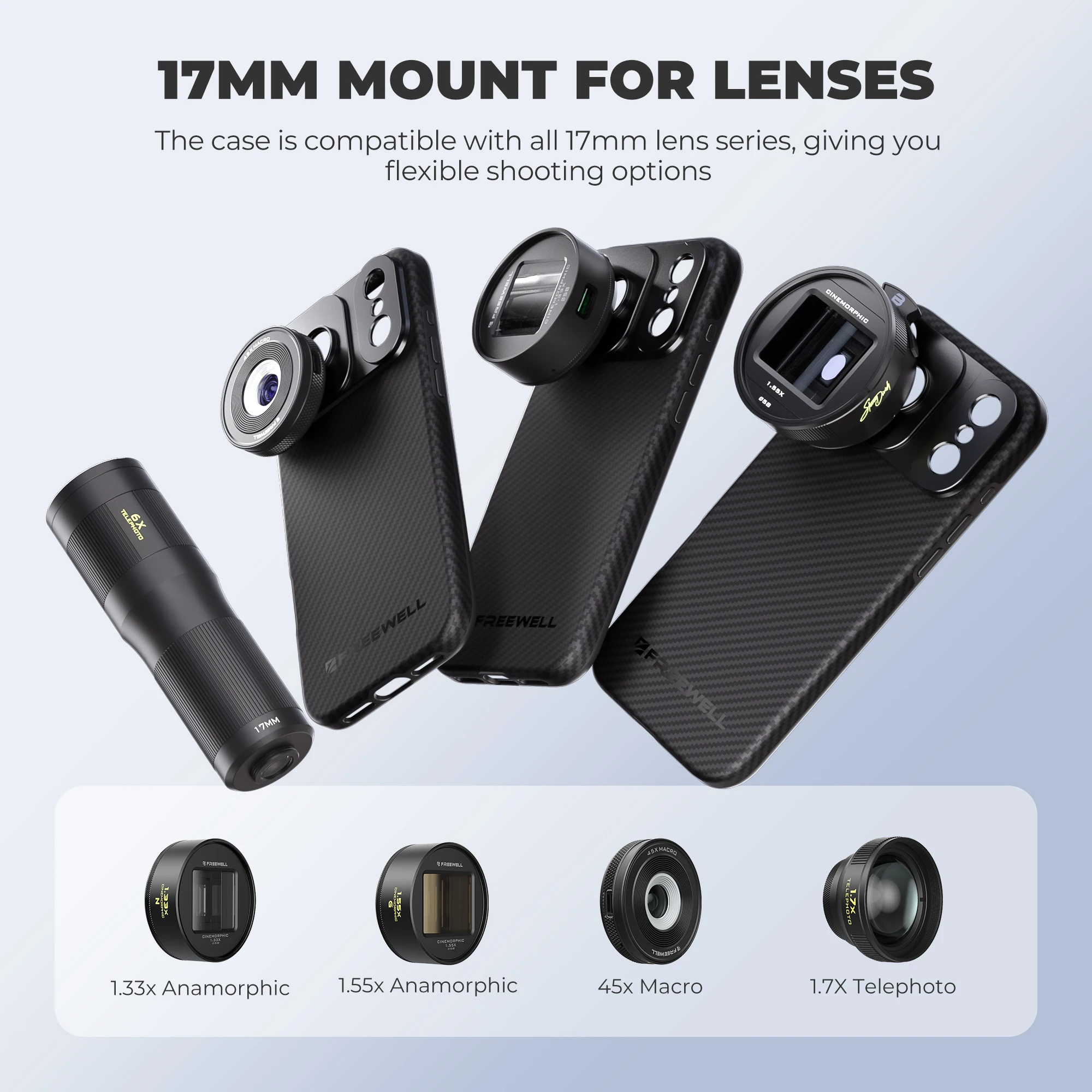 Freewell 17mm Mount iPhone Case for iPhone 17/16/15/14/13 Pro＆Pro