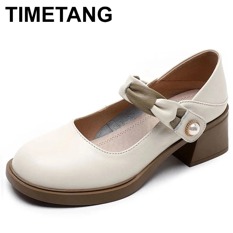 

5.5cm New Genuine Leather Summer Ladies Platform Mixed Color Big Size Hook Comfy Preppy Girl Mary Jane Lolita Sweet Shoes