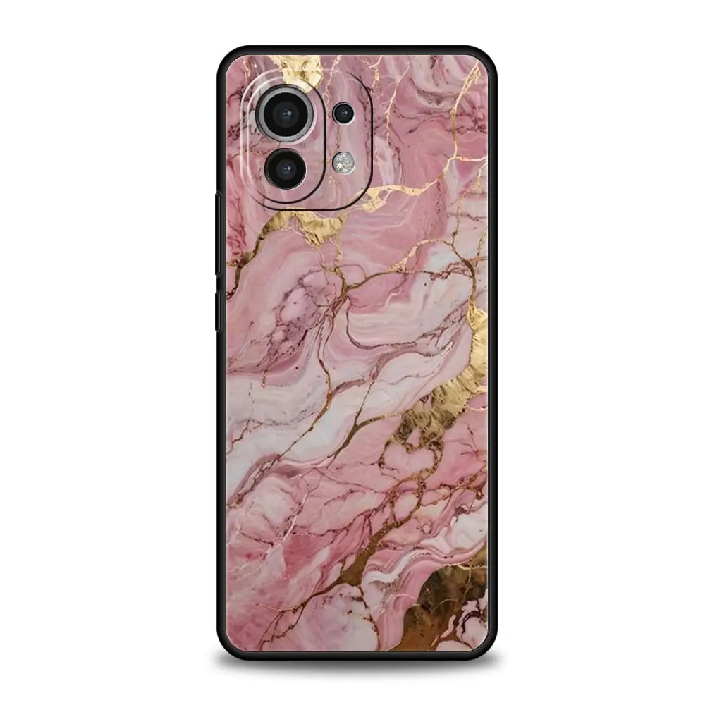 Elegant Gold Pink Marble Phone Case - Soft Protective Cover