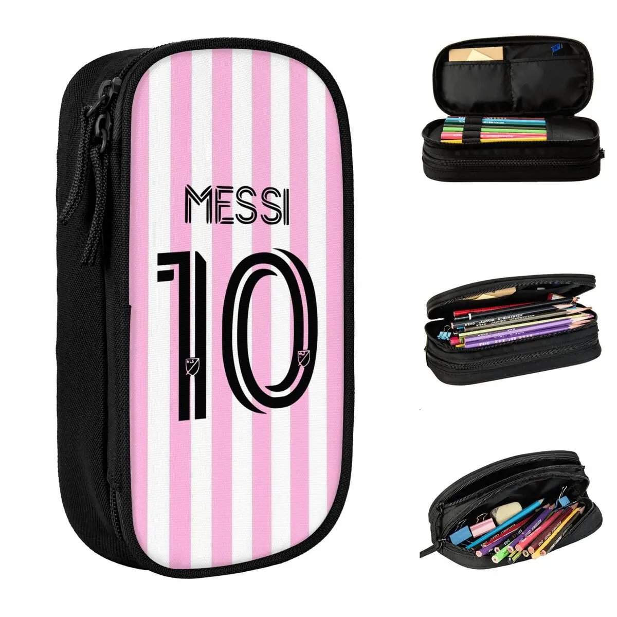 

Messi Number 10 Pencil Cases Football Pencilcases Pen Holder for Student Big Capacity Pencil Bags School Supplies Stationery