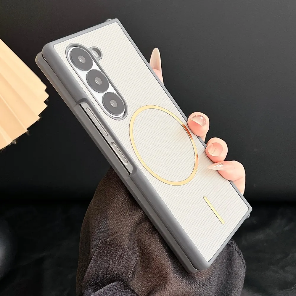 Premium PU Matte Slim Shockproof Magnetic Wireless Charging Protective Cover - Solid Color