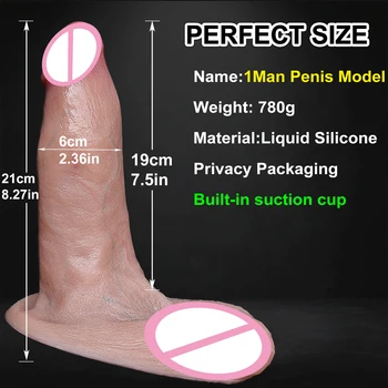 1:1 Man Model Dildo Big Silicone Penis Skin Feel Suction Cup Thick Cock Anal Adult Toy for Women Vaginal Masturbate Small Dick 3