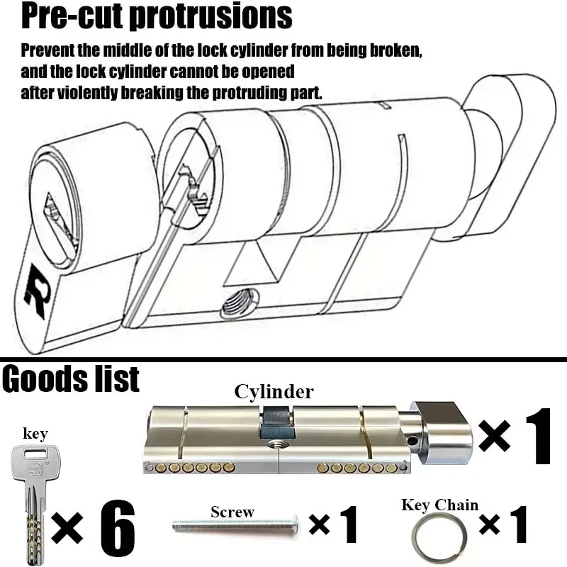Customization: Same key to open all sizes of cylinders .European standard high quality lock cylinder 11-pin anti-theft Door lock
