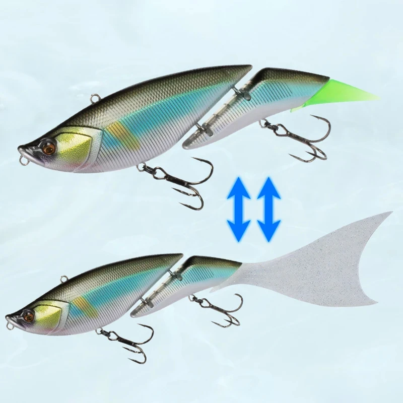 TSUYOKI Swimbait Jointed Lure, Freshwater, Floating Wobbler, Two Tails, Big Giant Fishing Lure, DaVinci 190, 55g, 190mm