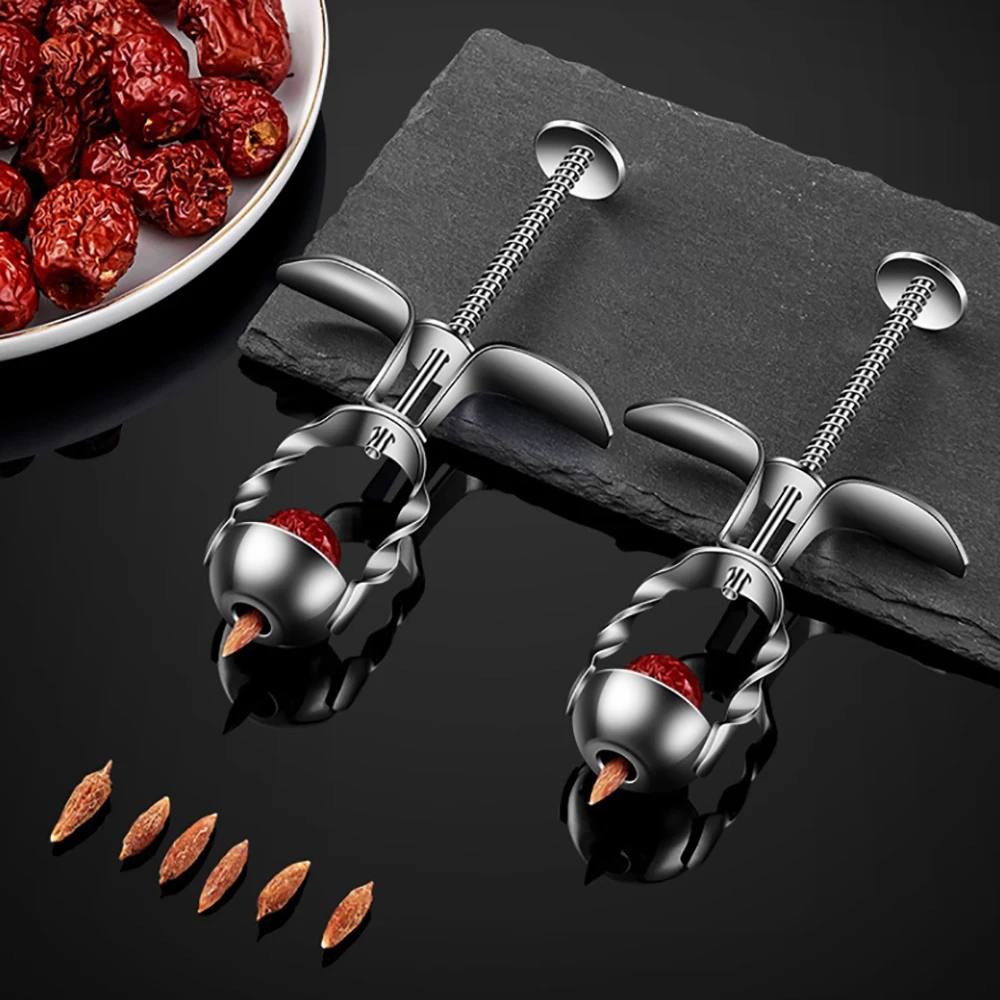 Stainless Steel Red Dates Jujube Pitter Cherry Olive Corer Pit Remover Multipurpose Fruit Corer Pit Remover Kitchen Gadget Tools