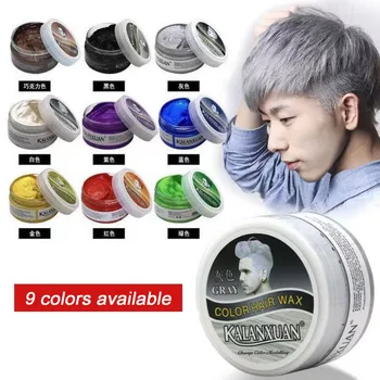 Cera temporanea per capelli da uomo, fango fai da te, pasta per modellare una tantum, crema colorante, gel per capelli per colorazione dei capelli, styling, grigio argento, 120 g, 9 colori