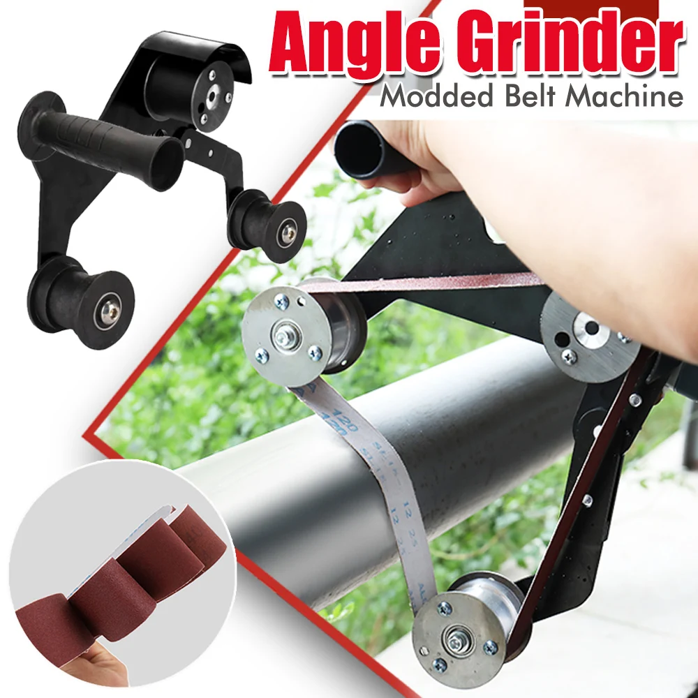 M10/14 Winkelschleifer Schleifband Maschinenadapter Schleifmaschine Schleifen Poliermaschine Zubehör mit 5-teiligem Schleifband