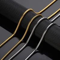 1 Piece Width 1/2/3/4mm Round Snake Chain Necklace Stainless Steel Chain Chokers for Jewelry Making Accessories Link Necklace