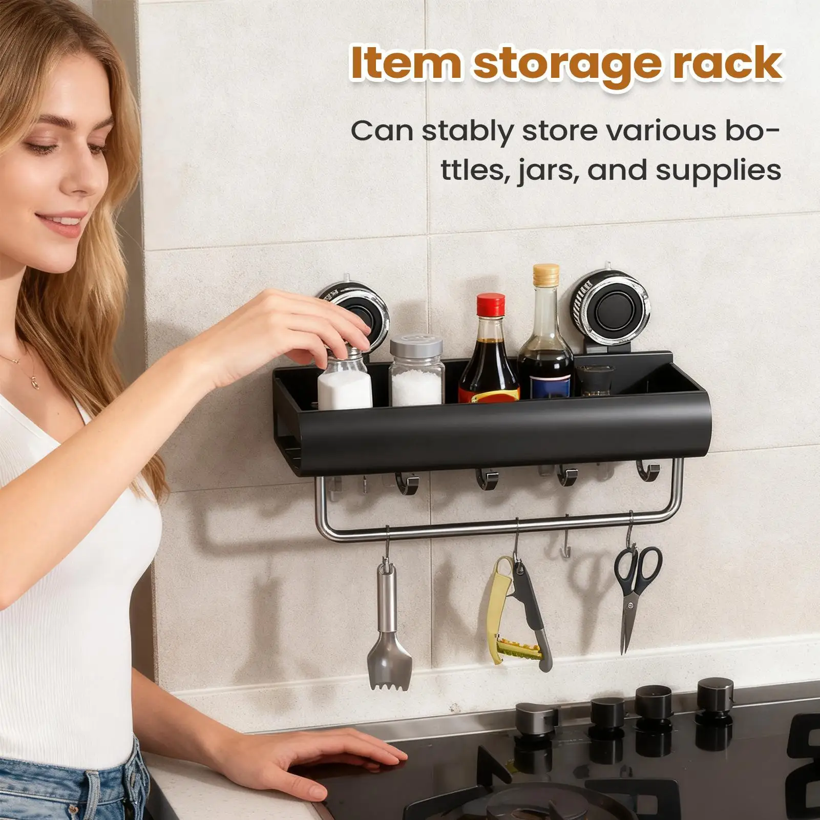 Suction Shower Shelf Anti-Slip Basket Wall Mount Suction Cup Storage Rack For Bathroom For Laundry Room Restroom Bedroom Kitchen