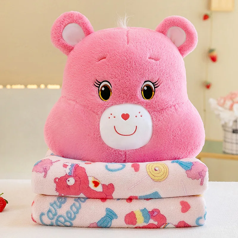 

MINISO Disney Радужный Медведь Мультфильм Плюшевая Кукла одеяло мультфильм милый уход медведь Руки теплая мягкая подушка печатная Одеяло 100*160 см