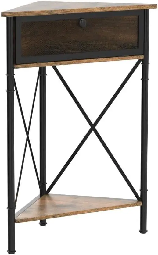 3-Tier Storage Cabinet with Doors & Metal Frame, Shelf Organizer for Small Space, Living Room, Kitchen, Bathroom – Grey/Black