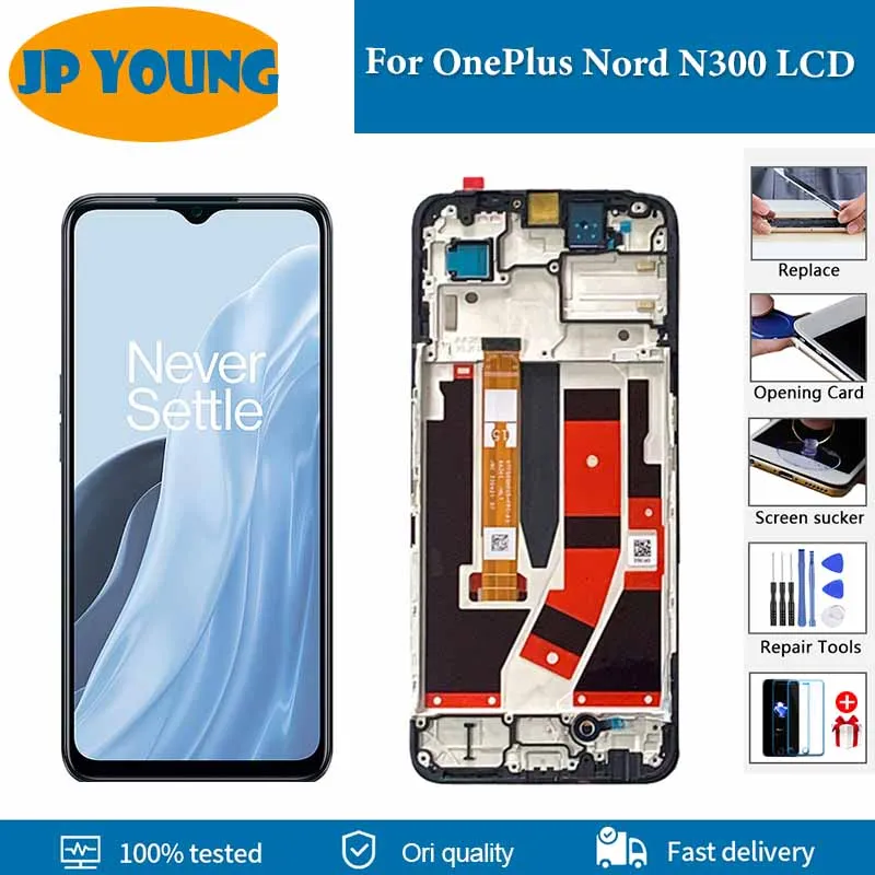 

Оригинальный ЖК-дисплей для OnePlus Nord N300, ЖК-дисплей, сенсорный экран для Oneplus 1 + Nord N300, фотографический цифровой преобразователь в сборе, сменный дисплей CPH2389