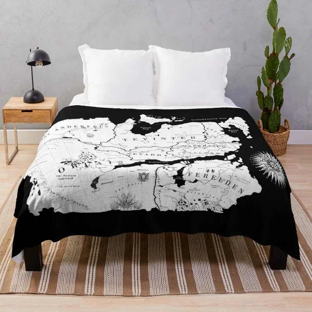 Thedas Map Throw Blanket Thin Furry Blankets