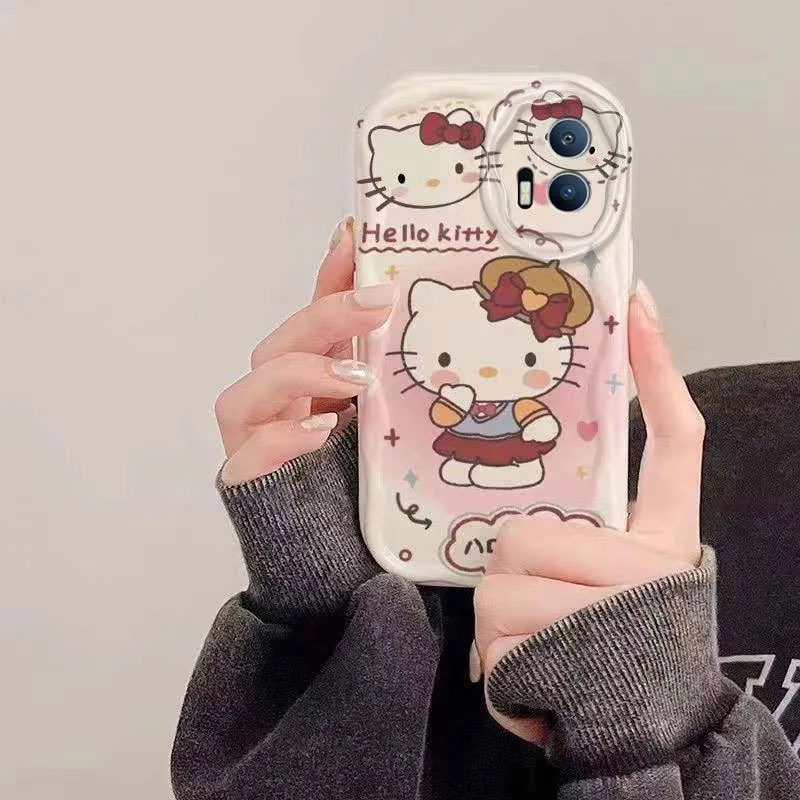 thumbnail image 1 of Hello Kitty Cartoon Wave TPU Soft Phone Case for Huawei P40 Lite P30 P60 Pro Nova Y70 Y90 11 10 9 SE 5T Honor 90 70 50 X7 X8 X9, 1 of 5