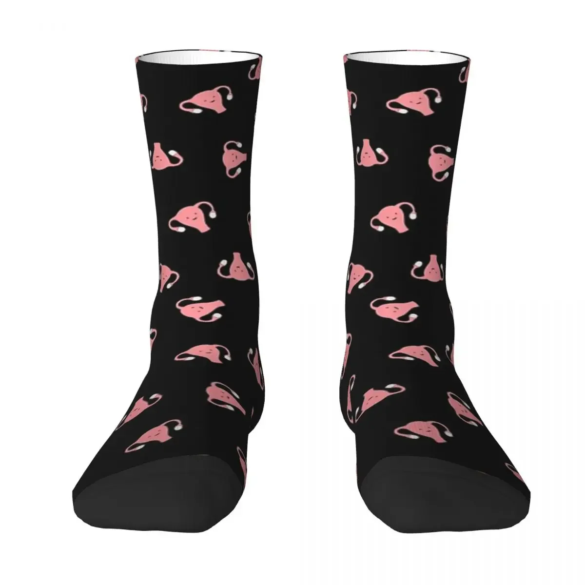 

Crazy Happy Uterus In Black, Small Repeat Socks Harajuku Super Soft Stockings All Season Long Socks for Man Woman Christmas Gift