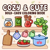 COZY & CUTE Bold-easy Patterns Coloring Book for Adults Cute Drawing Book Perfect Gift for Party and Birthday 1