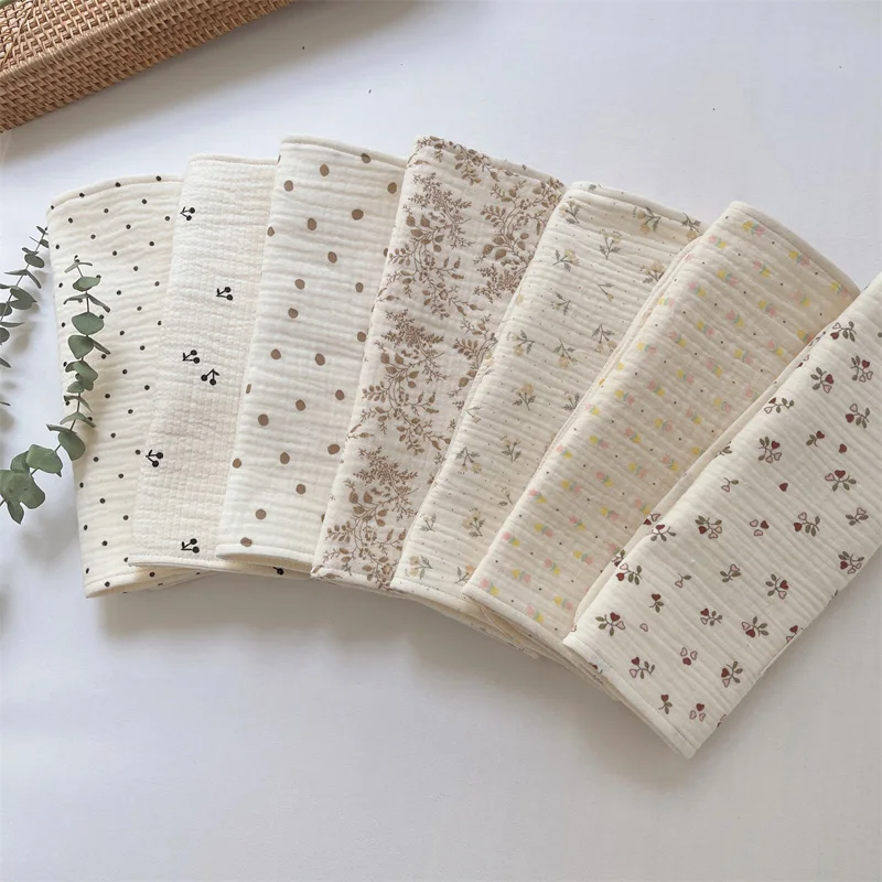 Pure Cotton Printing Baby Bibs Four Layers Breathable Floral newborn Burp Cloths Bandana Absorbent Soft Baby Boy Girl Feeding To 4