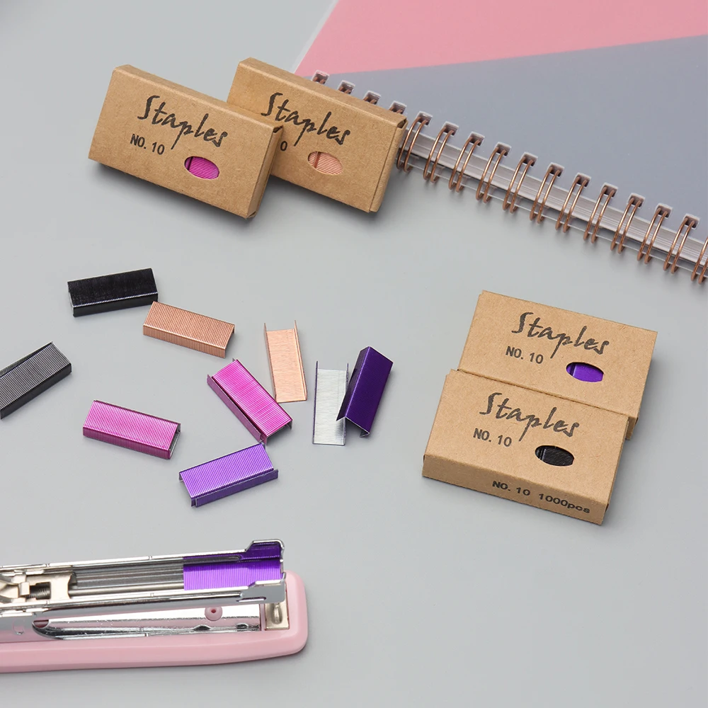 Stapler pin 4 Box colorful No.10 staples small stapler #10 staples refill 4000 mini staple for staplers