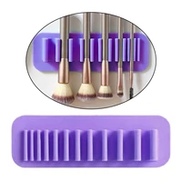 Silicone Wall Mount Makeup Brush Holder Storage Stand Hanger Case Organizer Thin Paint Brush Drying Art Rack Suction Cup 1