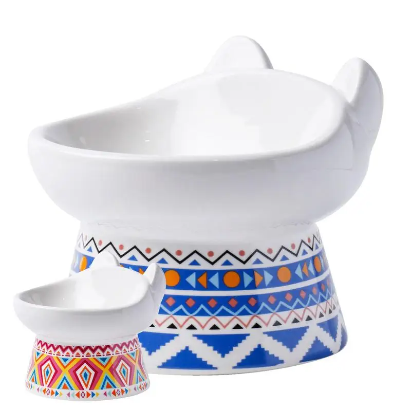 

High Foot Dog Bowl Elevated Cat Food Bowl Ceramic Food Feeder and water bowl for pet Pet's Spine Protected feeding bowls