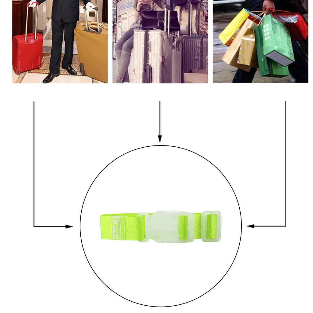 Adjustable Luggage Strap Anti-lost Clip Bag Fixing Travel Nylon Belt Suitcase Bag Hanging Buckle Strap,Orange Yellow