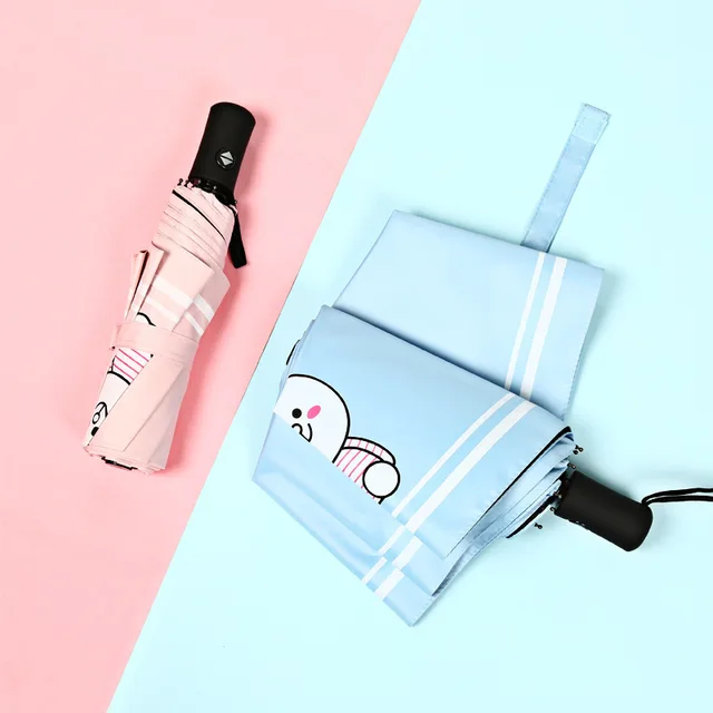 Aranyos Esernyő Gyerekeknek Megvastagodott Fekete Ragasztó Teljesen Automatikus Cica Napsütés Lány Gyermeknek Sombrilla Paraguas Mujer - Image 3