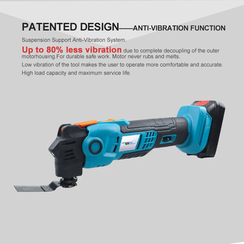 Newone Cordless 20V Quickrelease electric multi tool Multifunction tool Anti-Vibration Compatible for MAKITA 18V Renovator Trimmer