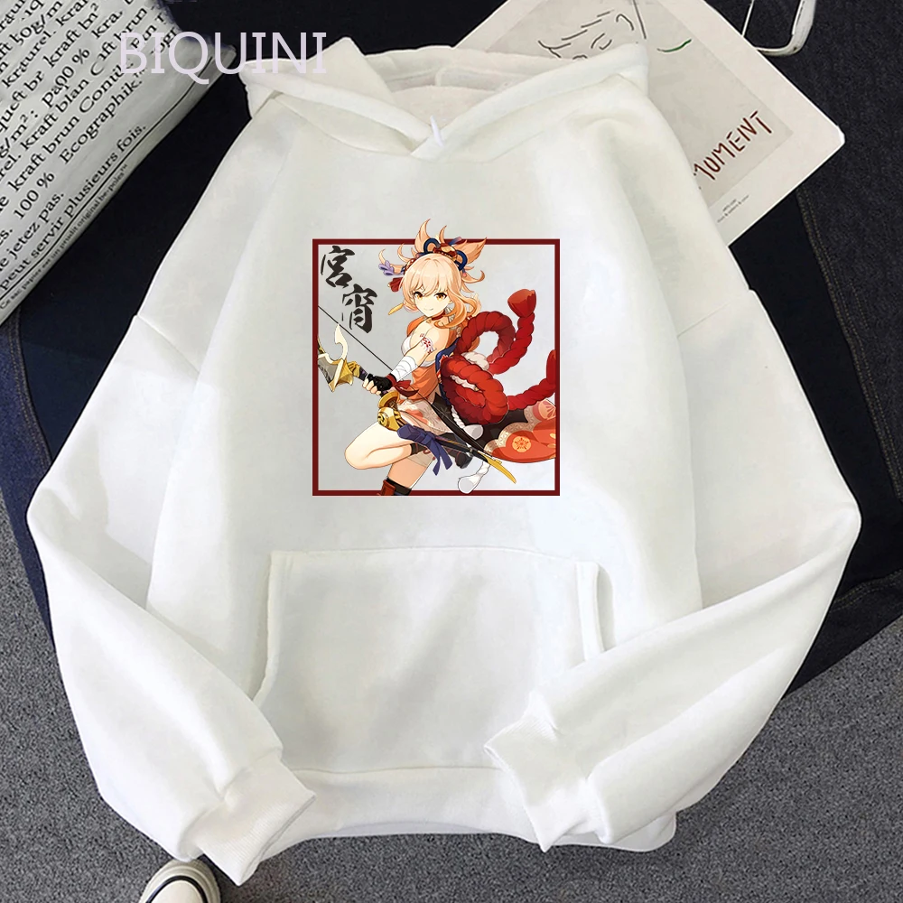Genshin Impact Sweatshirts Women Oversized Clothes Men Kpop Streetwear Naganohara Yoimiya Pullovers Korean Fashion Hooded Tops