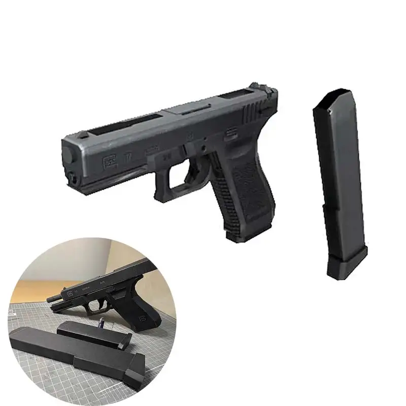 3D Paper Model 1:1 3D G17 G18 Pistol Paper Model Manual Gun Toy DIY Building Model Revolver Toy for Adults Exercise Your Hands-On Ability Paper Jigsaw Puzzle Military Gun Toy