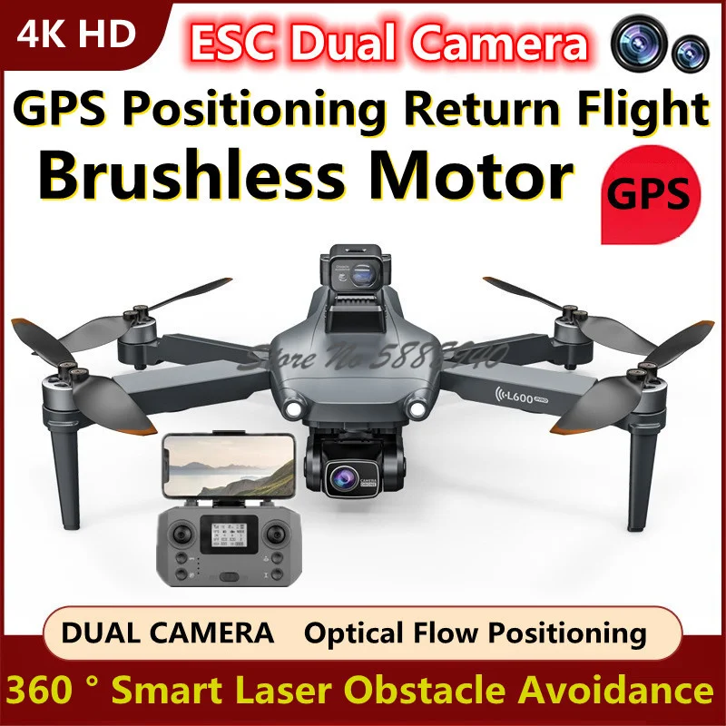 Smart 360 ° Evitamento Ostacoli Gps Telecomando Uav Drone 3Km 4K Esc Fotocamera Brushless Gps Follow Me One Key Return Rc Drone Toy
