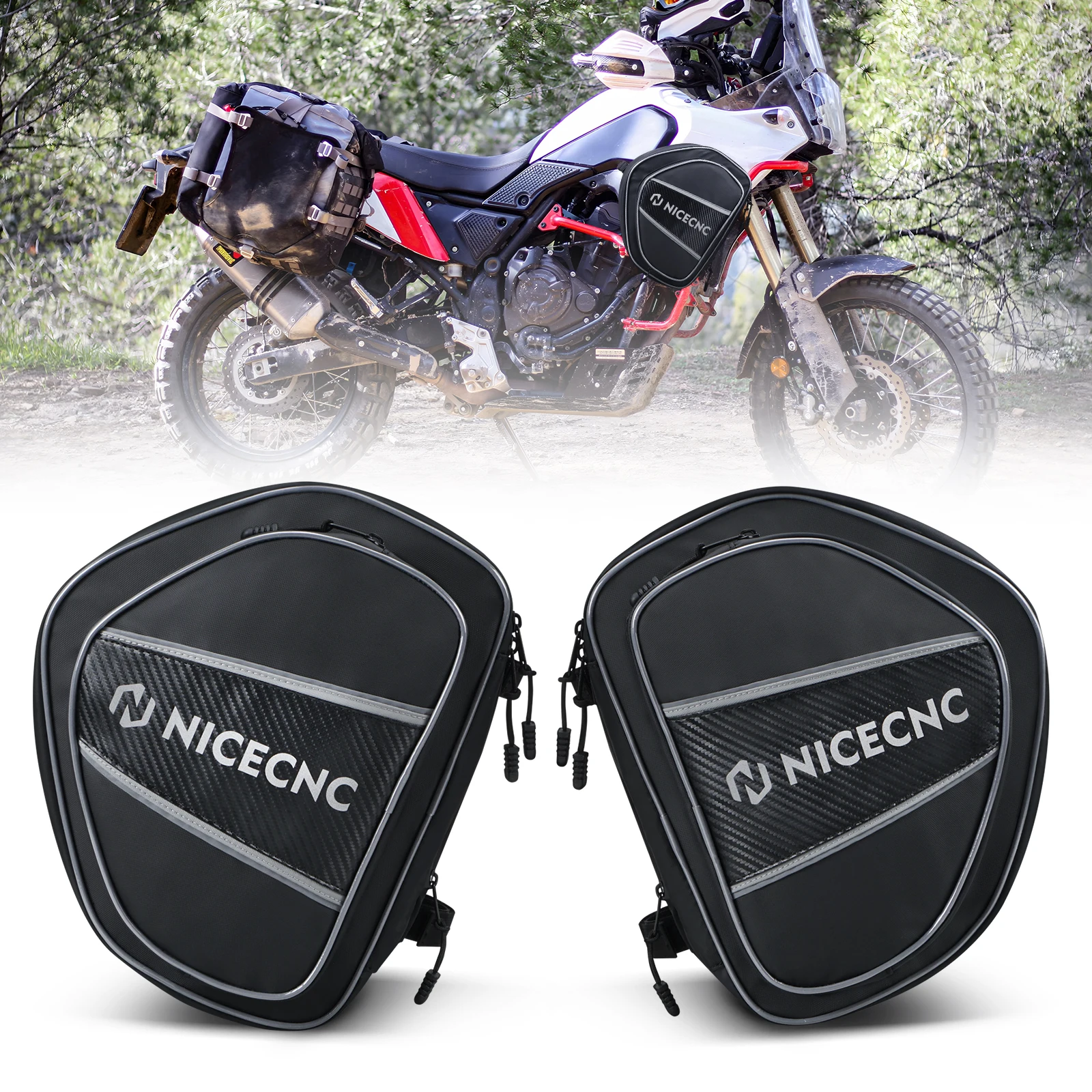 

Motorcycle Crash Bar Saddle bags Waterproof Outing Motorbike Panniers for Yamaha Tenere 700 2019-2023 Expandable Capacity Bag