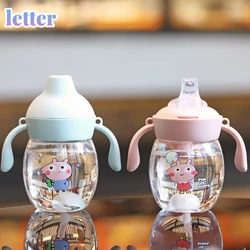 280ml Baby Water Bottle Children Feeding Cup with Straw Cartoon Sprays Water Bottle for Baby Drinking Feeding Milk Cups Garrafa
