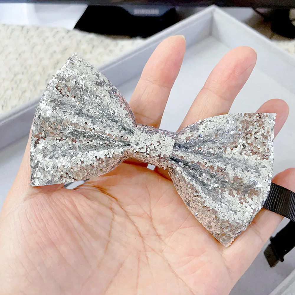 Mode Glänzende Paillette Pailletten Bowtie Tanz Bowknot Hals Dekoration Bühne Leistung Krawatte Einstellbare Krawatte Party – Detail 10