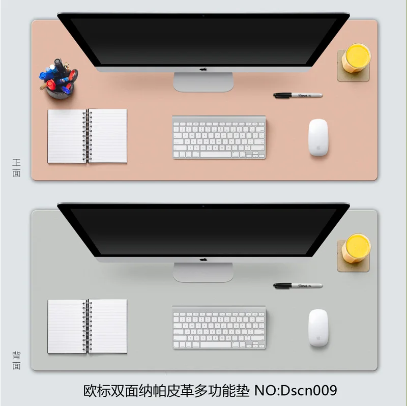 Double Sided Leather Mouse Pad Custom logo Large Size Anti Slip Waterproof Easy To Clean Desk Mat Ergonomics Wear Resistant Gift