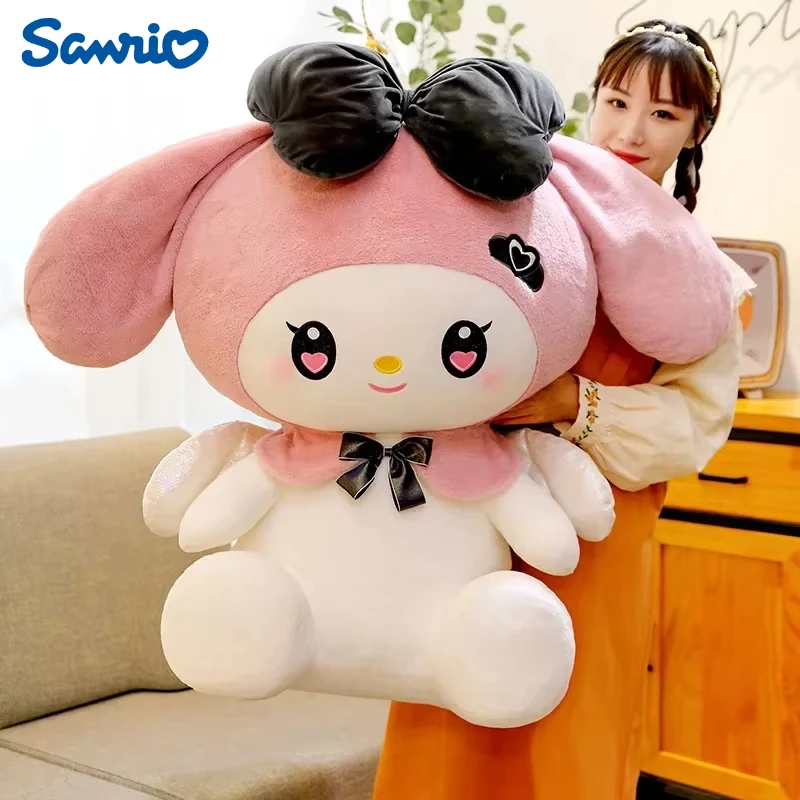 40/50/60CM 빅 사이즈 Sanrio 귀여운 악마 Kuromi 플러시 장난감 천사 내 멜로디 플러시 베개 인형 박제 동물 홈 장식 선물