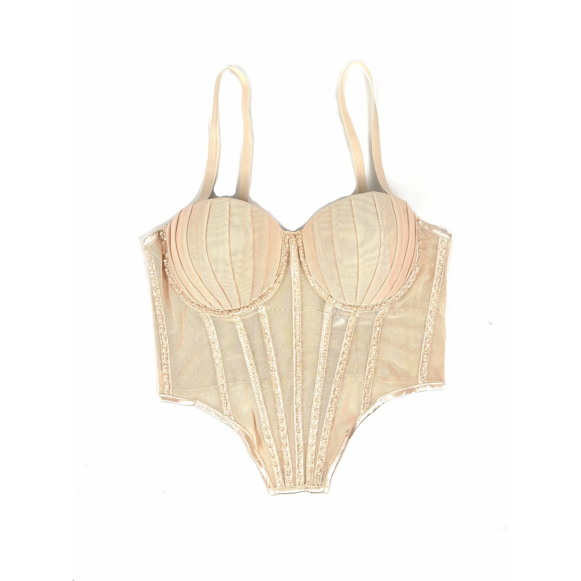 Sexy Me Vest Top Inner Wear with Chest Pad Can Be Worn outside Sparkling Diamond Fibone a Bra Women's Faion