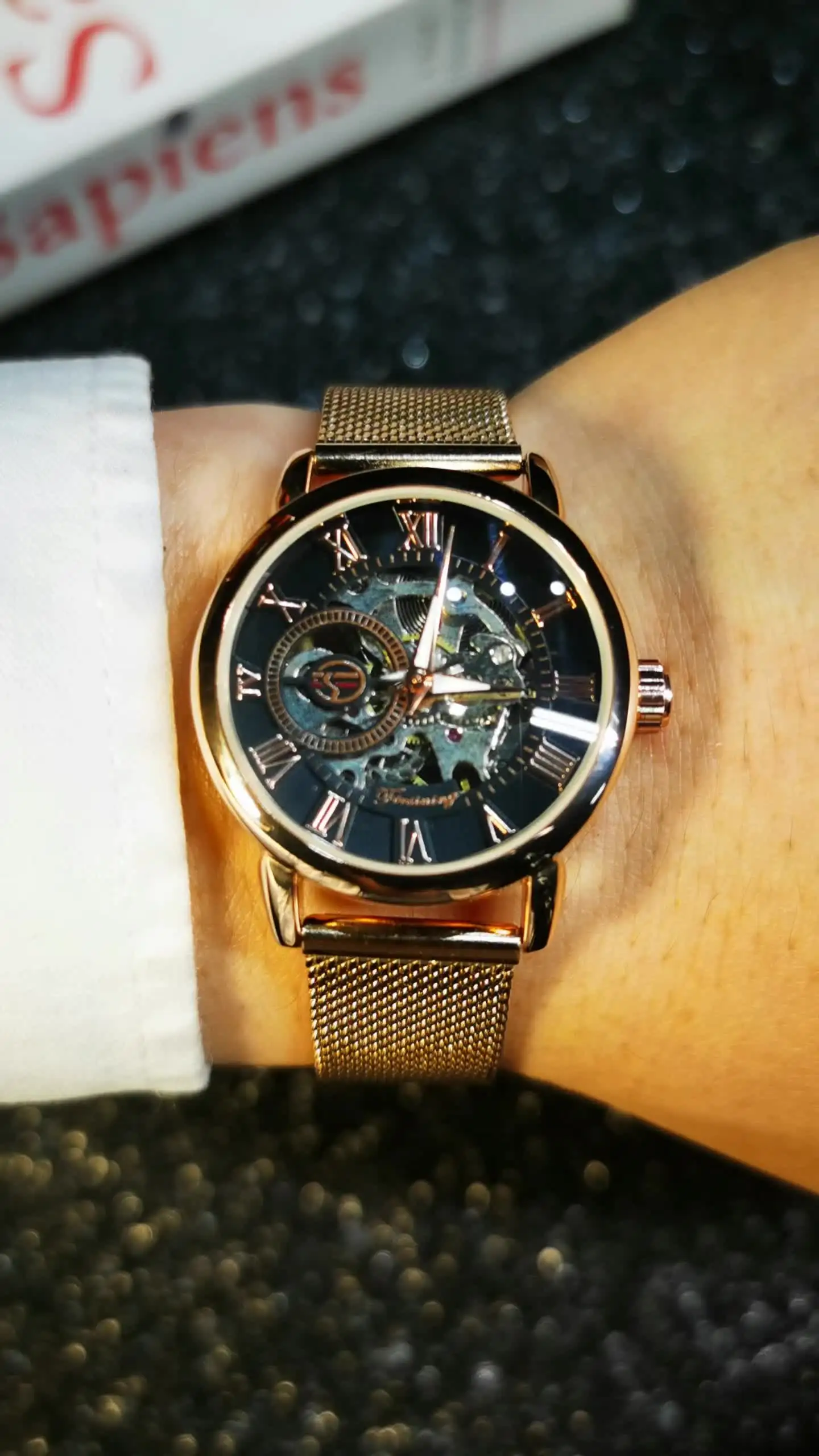 GAEA ゴールドメッシュ 腕時計 自動巻き