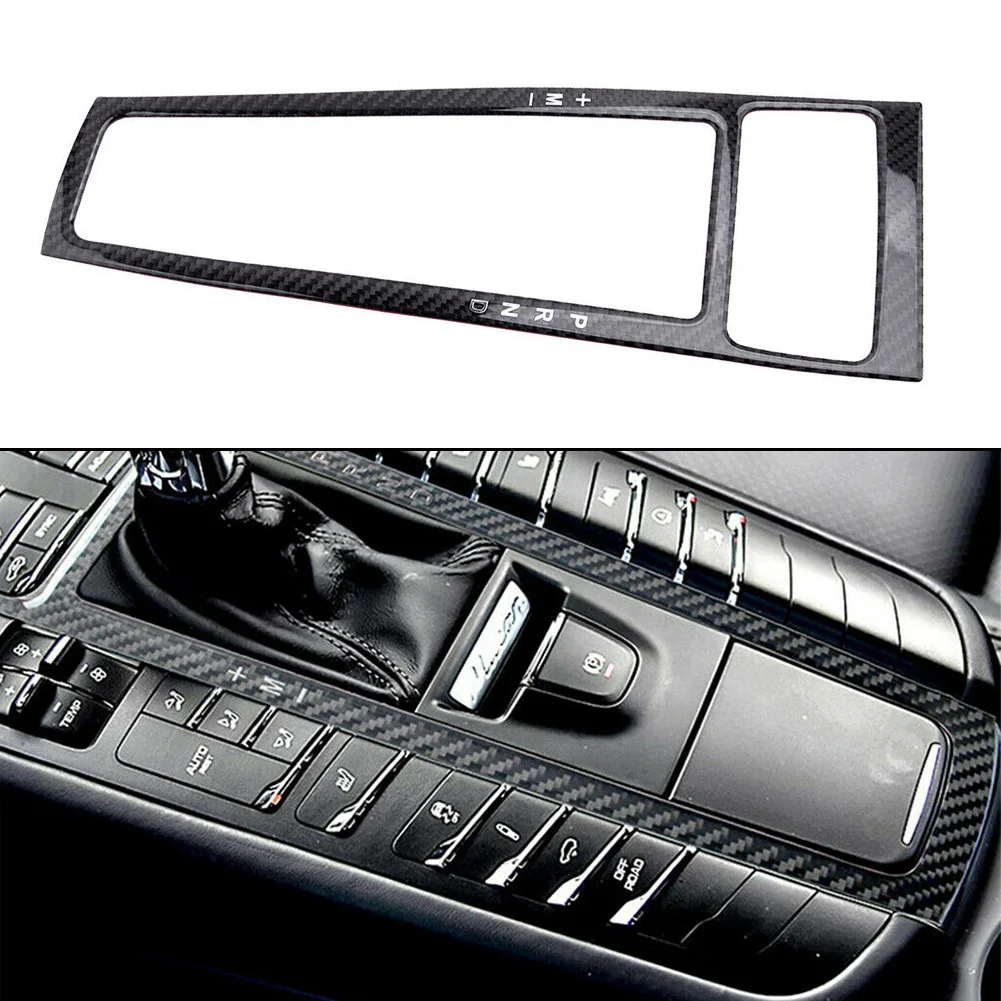 

Cover Trim Decor Frame Black Front Parts Vehicle 1x Carbon Fiber Gear Shift Frame Panel Cover Trim Replacement