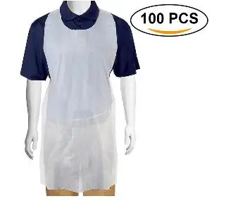 100 מחשבים סינרים מטבח חד פעמי פלסטיק עמיד למים סינר בנפרד אריזה שמלות לגברים נשים