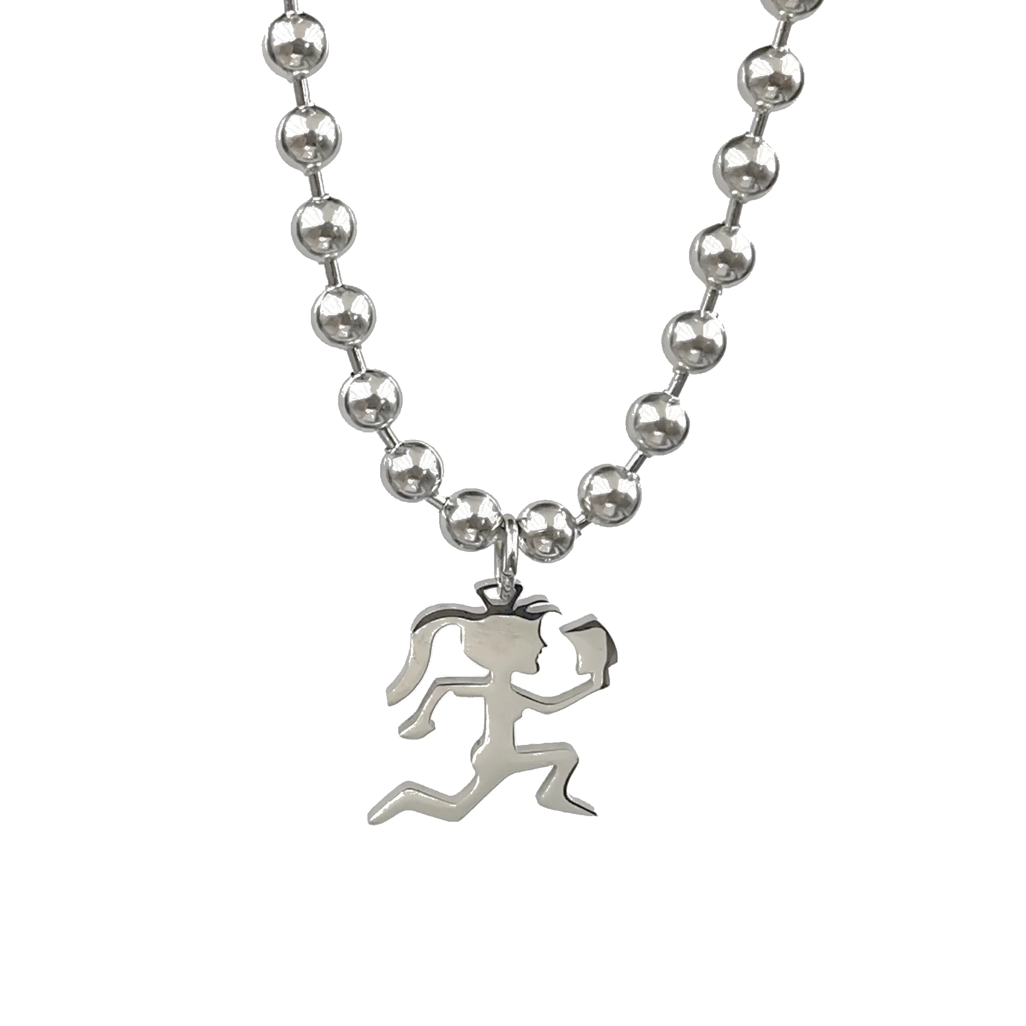 Choose ICP Hatchetman Necklace Juggalo Juggalette Charm Stainless Steel 1inch Hatchetman Pendant Necklace Beads Chain 6mm 24inch 5