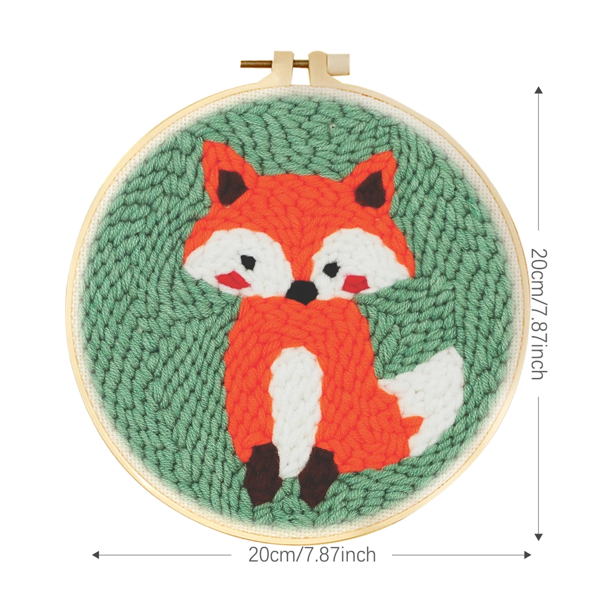 Ruopoty 1 Set Fox Animals Pattern Punch Needle Embroidery Kits Easy To Use Diy Tools Set For Beginners For Rug Hooking Diy Craft