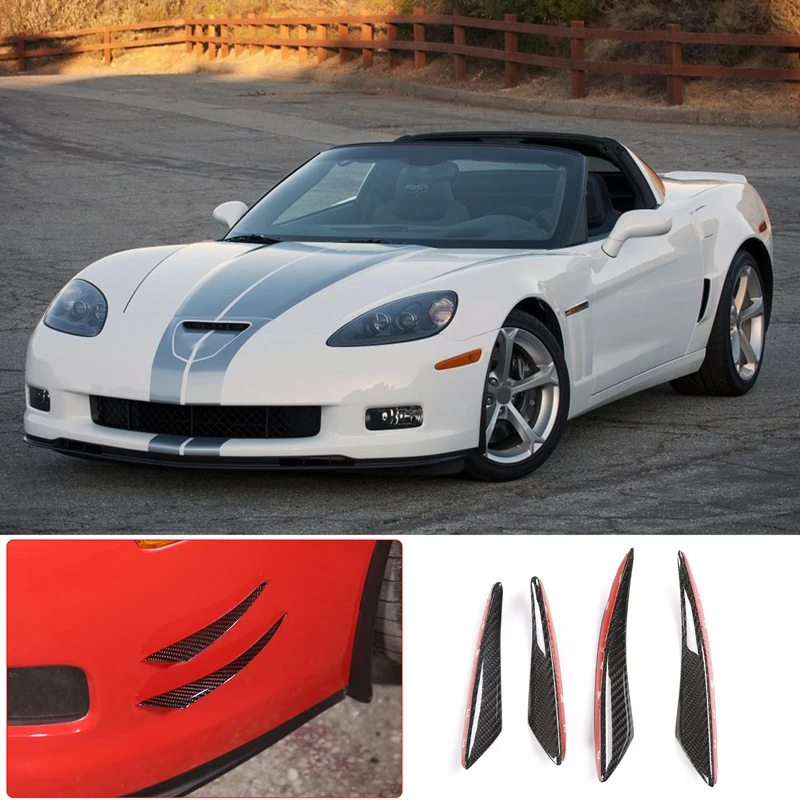 Car Sticker Paraurti Anteriore Spoiler Sport Air Knife Per Chevrolet Corvette C6 2005-2013 Vera Fibra Di Carbonio Air Knife Front Surround