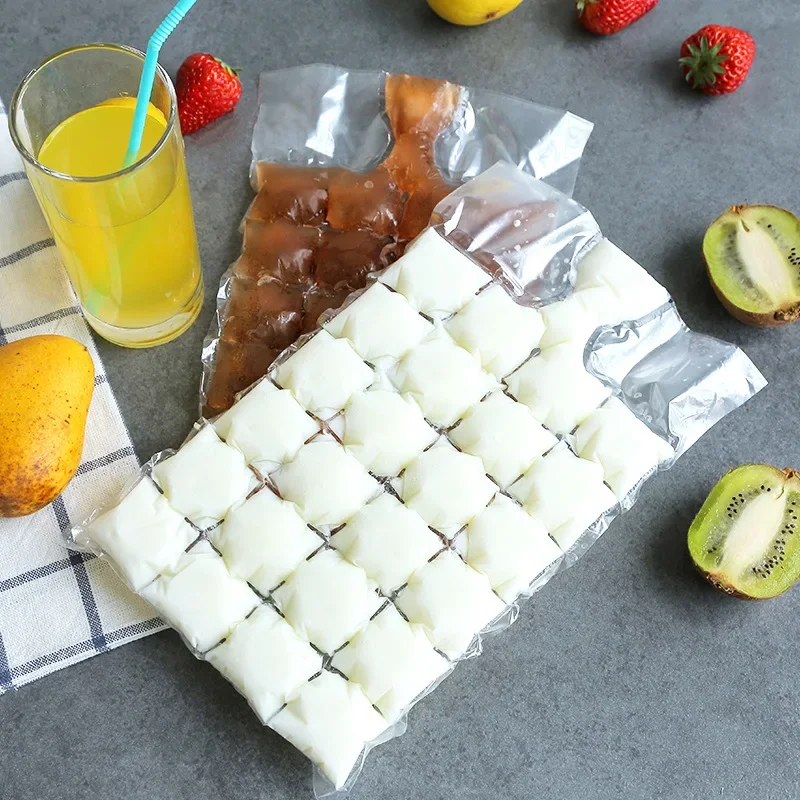 5/10pcs Disposable Ice Bag Lattice Ice Cube Mold Bar Self-sealing Tray Bag Cube Box Edible Frozen