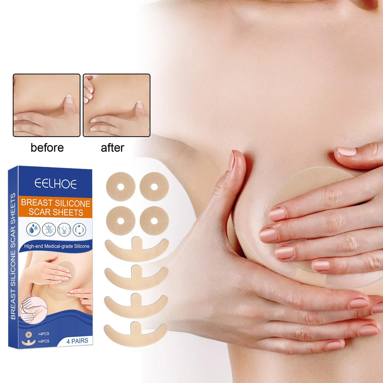 Breast Silicone Scar Sheets Fade Flatten Scar Removal Stickers Acne Treatment Scars Gel Surgical Patches Repair Healthy