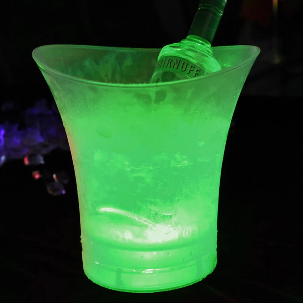 5L Ice Bucket ice bucket Champagne Beer Bucket 4 Color Deocrative Bars Night Party LED Light Up New Waterproof Plastic LED for Bars Nightclubs